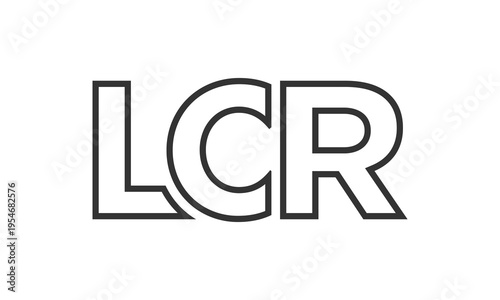 LCR logo design template with strong and modern bold text. Initial based vector logotype featuring simple and minimal typography. Trendy company identity.
