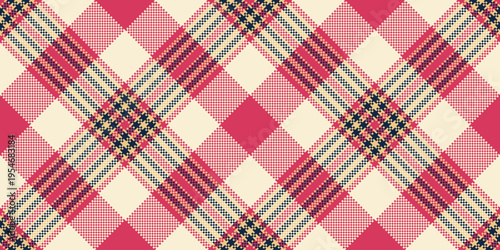 Silky pattern check tartan, ethnic seamless plaid background. Diverse texture textile fabric vector in antique white and red colors.