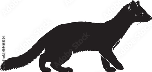 Black fox silhouette vector icon