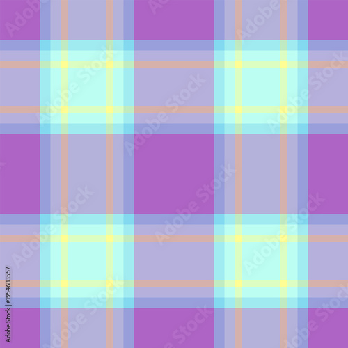 Comfort vector check seamless, tissue fabric plaid pattern. Rectangle tartan texture background textile in light and cyan colors.