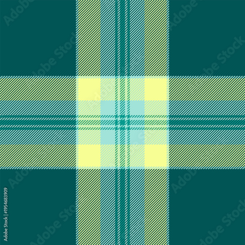 Scottish textile background check, customize texture seamless plaid. Gorgeous vector tartan pattern fabric in teal and light colors.