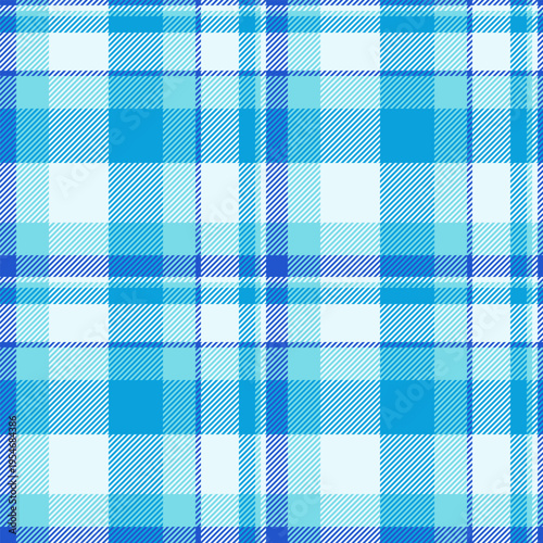 Hipster fabric plaid vector, customer tartan texture seamless. Basic background pattern textile check in cyan and light colors.