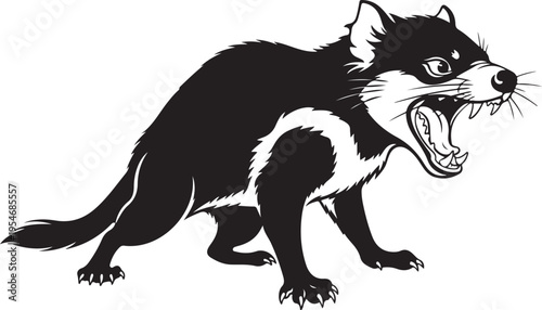 Vector angry ferret illustration