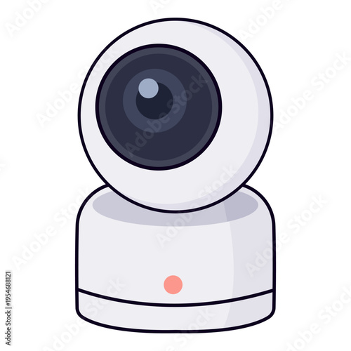 Smart home IP security camera for automation. Wireless indoor dome surveillance device for remote video monitoring, safety and protection.