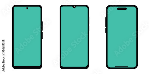 Mobile Payment Mockup Set – Apple Pay, Google Pay & NFC QR Code Scan Smartphone Vector