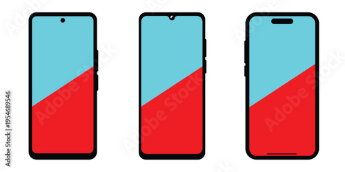 Mobile Payment Mockup Set – Apple Pay, Google Pay & NFC QR Code Scan Smartphone Vector