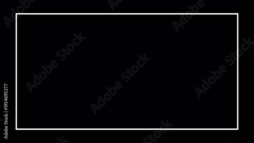 flat outline rectangle shape animation in transparent background line drawing style motion graphic in 4K animation with alpha channel 