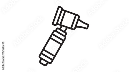Otoscope medical device icon with a clean, simplified line art design for healthcare and diagnostic purposes.