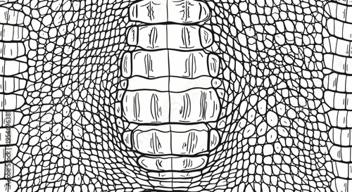 Black and White Crocodile Skin Texture Pattern - Close-up Macro Detail