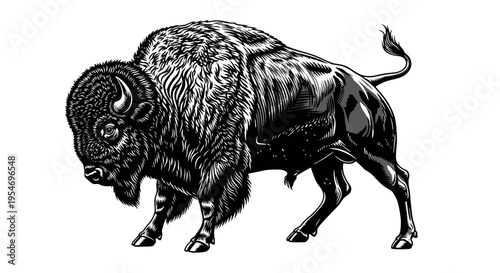Majestic Bison Illustration - Powerful American Buffalo