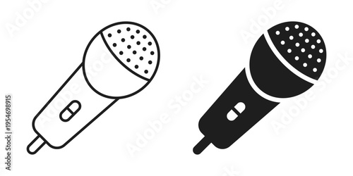 Microphone icon in flat style. Mic for podcast vector illustration on isolated background. Music equipment sign business concept.