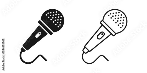 Microphone icon in flat style. Mic for podcast vector illustration on isolated background. Music equipment sign business concept.