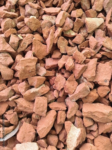 Pile of Reddish Brown Broken Rocks