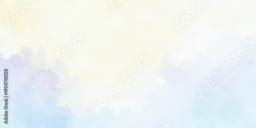 An artistic abstract watercolor background featuring a soft sunny blue sky with bright clouds and colorful bokeh light design for a serene summer nature wallpaper
