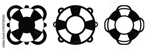 Life Buoy & Rescue Ring Icon Set – Safety, Water Rescue & Lifebuoy Symbols