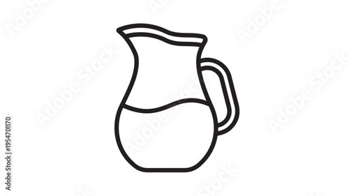 Pitcher icon with handle and liquid level indicator lines, presented in a simple black and white outline illustration style.