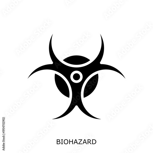 Health Safety Environment(HSE) glyph Biohazard glyph design concept