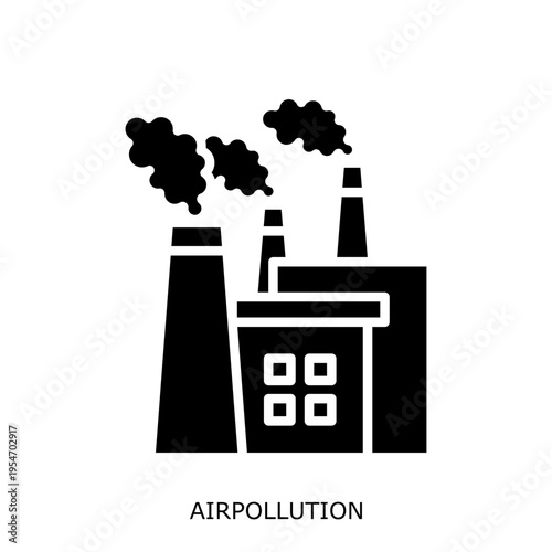 Health Safety Environment(HSE) glyph AirPollution glyph design concept
