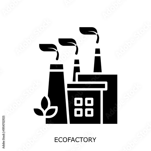 Health Safety Environment(HSE) glyph EcoFactory glyph design concept