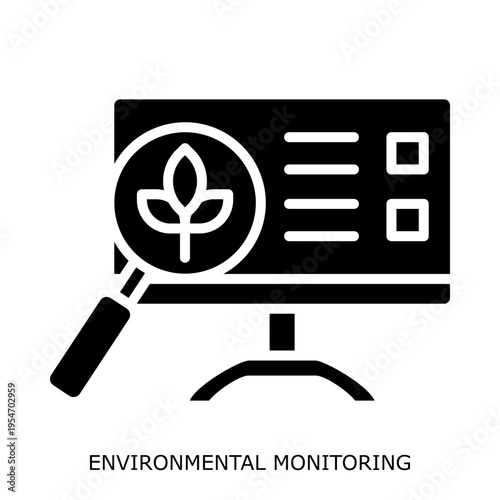 Health Safety Environment(HSE) glyph EnvironmentalMonitoring glyph design concept