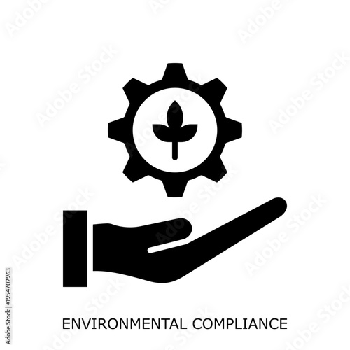 Health Safety Environment(HSE) glyph EnvironmentalCompliance glyph design concept