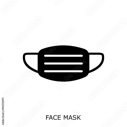 Health Safety Environment(HSE) glyph FaceMask glyph design concept