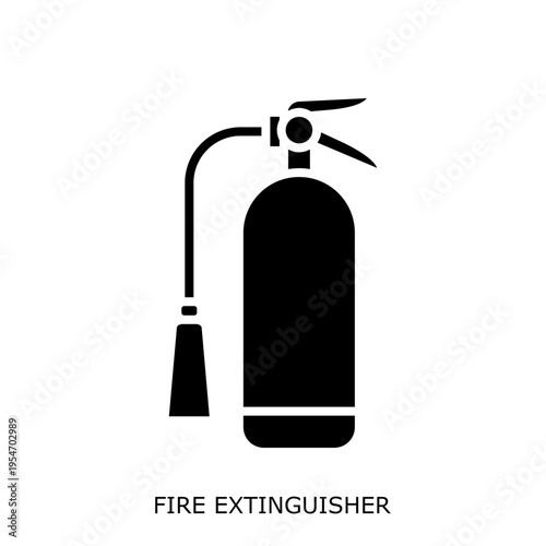 Health Safety Environment(HSE) glyph FireExtinguisher glyph design concept