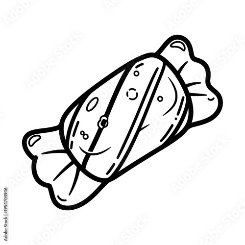 Hand-drawn candy wrapper illustration