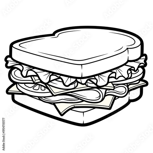 Simple sandwich illustration with layers of ingredients