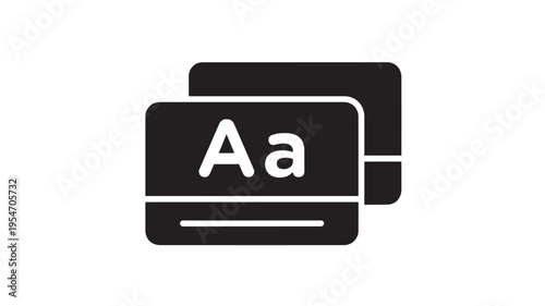 Text formatting icon with uppercase and lowercase letters Aa on a layered card symbolizing document editing.