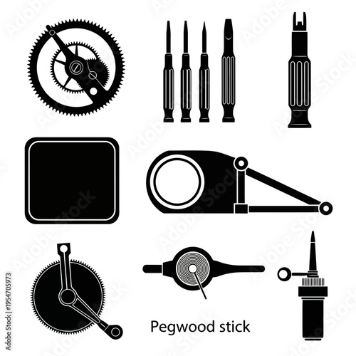 Vector illustration of a professional makeup brush set and beauty tools including hair scissors and silhouettes for design