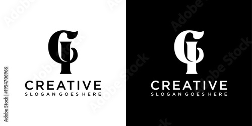 CI or IC initial letter logo design vector