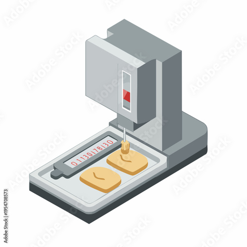 Isometric Automated Food Printing Machine, Delicious Culinary Fabrication, Kitchen Appliance