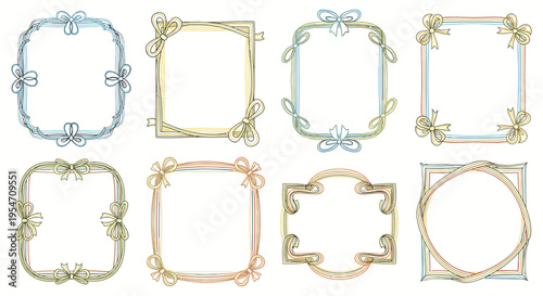 colorful ribbon bow frames for photo album decoration design