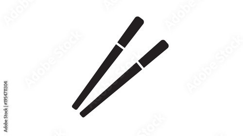 Chopsticks simple black icon with two parallel sticks on a white background, representing Asian cuisine or dining utensils.