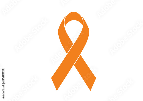 Orange awareness ribbon, illustration