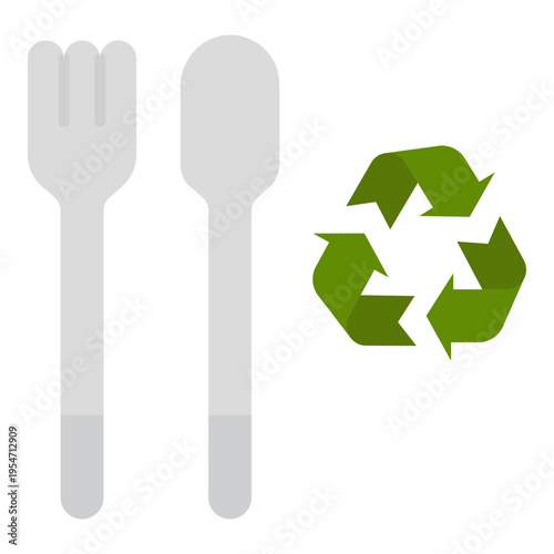Eco Friendly Cutlery with Recycling Symbol