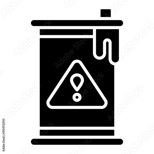 Toxic Waste Barrel with Warning Sign - Hazardous Material Icon