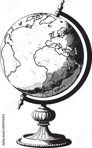 globe on white background