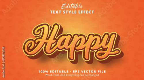 Happy text with hype gradient style effect, editable text effect