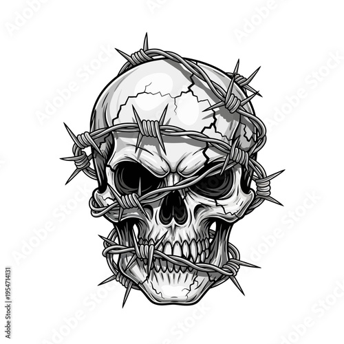 Barbed Wire Skull