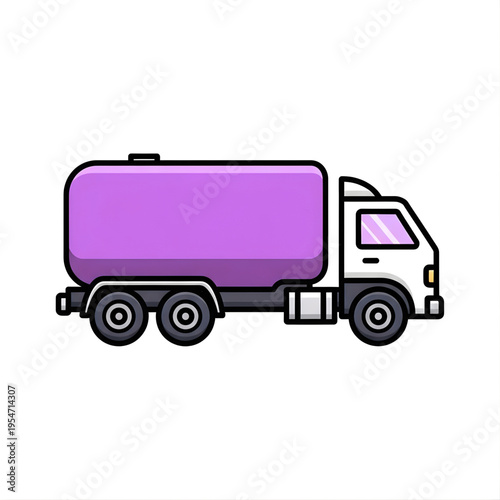 Purple Tanker Truck Icon