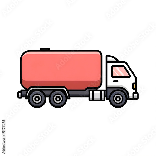 Modern Fuel Tanker Truck Vector Icon
