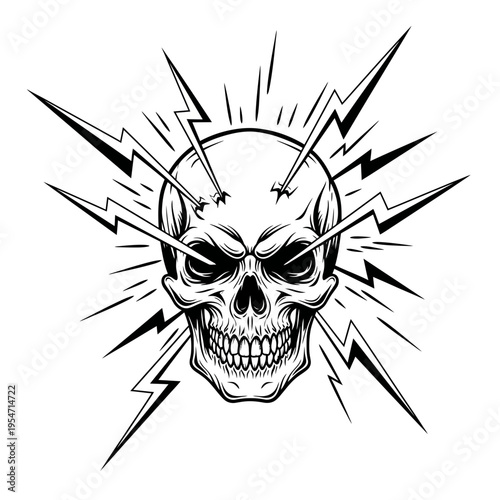 Skull Electroshock Graphic Design