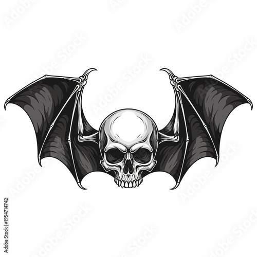 Skull with Bat Wings
