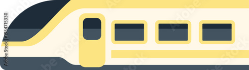 Modern bullet train transporting people quickly on a journey