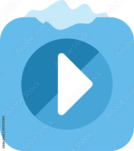 Blue app icon with a white play button representing streaming or video content