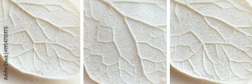 Intricate Ethereal Leaf Veins Radiating Across Fragile Textured Plant Art in Natural Beige Tones