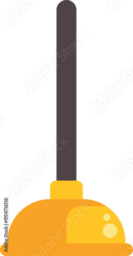 Yellow plunger with a dark handle representing a common plumbing tool