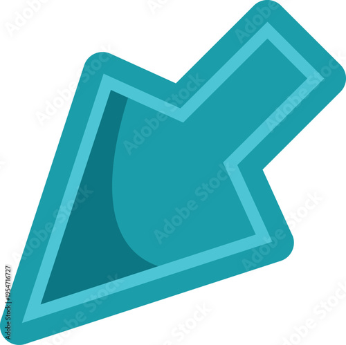 Blue pointer arrow symbol representing navigation and digital interaction on white background